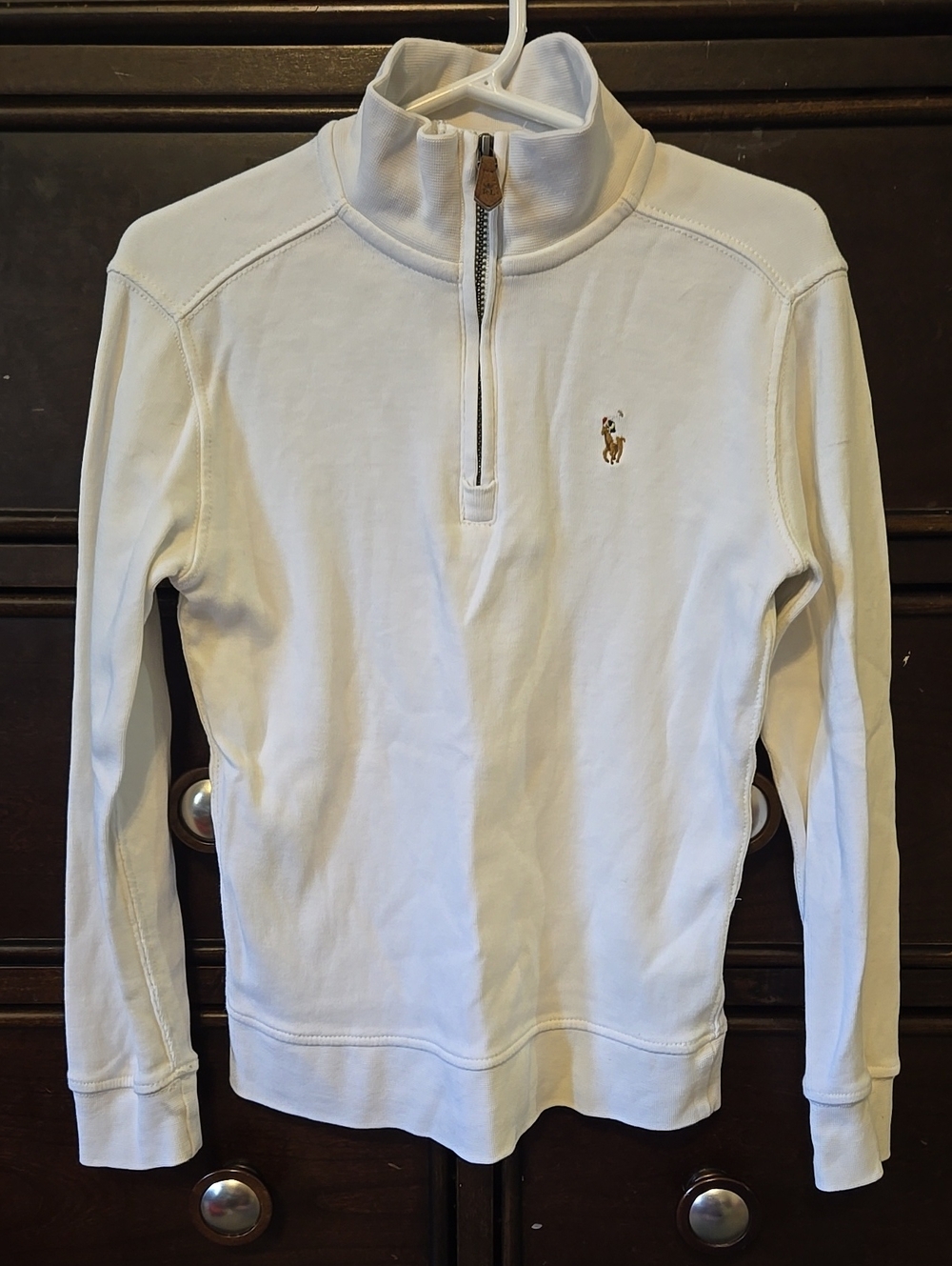 Boys' 5 Polo by Ralph Lauren White Quarter-Zip Pullover
